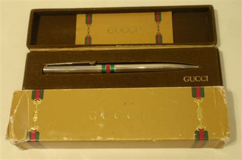 sterling silver gucci pen in green case|Gucci Vintage Sterling Silver Ballpoint Pen, Circa 1970 .